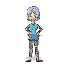 cartoon woman with heavy tattoos N5