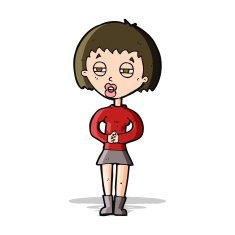 cartoon suspicious girl N6