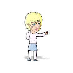cartoon woman with sticking plaster on face N5