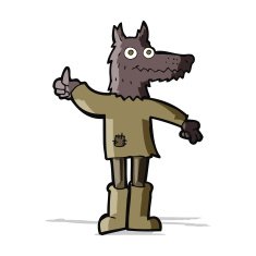 cartoon wolf man N27