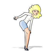 cartoon annoyed woman rubbing knee N4