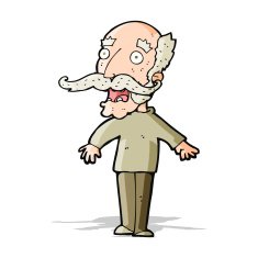 Cartoon old man gasping in surprise N5 free image download