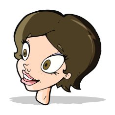 cartoon pretty female face N41