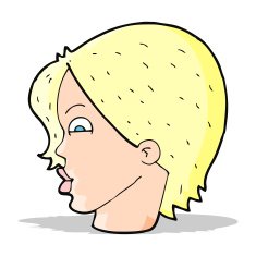 cartoon female face N68