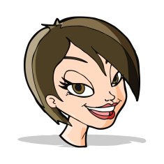 cartoon pretty female face N42