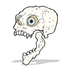 cartoon scary skull N14
