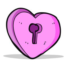 cartoon heart with keyhole N14