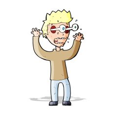 cartoon terrified man N144