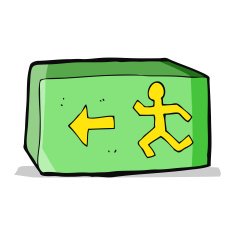 cartoon exit sign N9