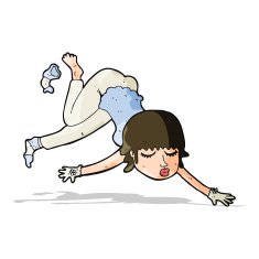 cartoon woman floating N5