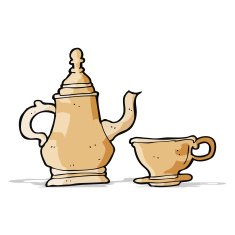 cartoon coffee pot and cup N7