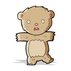 cartoon shocked teddy bear N2