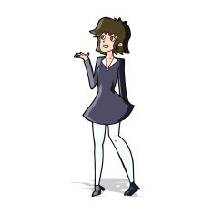 cartoon pretty woman in dress N24
