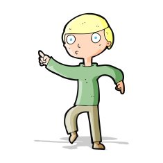 Cartoon Boy Pointing N16