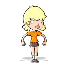 cartoon happy woman N133