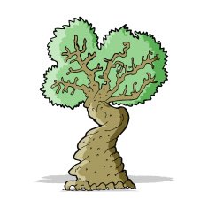 cartoon big old tree N2