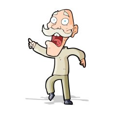 cartoon frightened old man N18