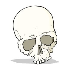 cartoon spooky old skull N3