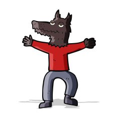 cartoon wolf man N28