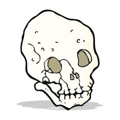 cartoon spooky skull N91
