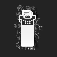 Drawing business formulas typewriter N2