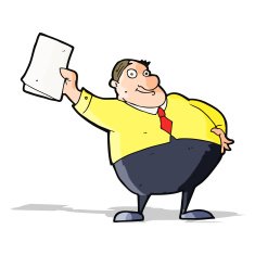 cartoon boss waving papers N5