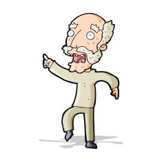 cartoon frightened old man N19