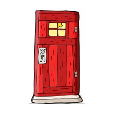 cartoon old wood door N5