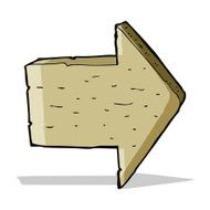 cartoon wooden arrow sign N4