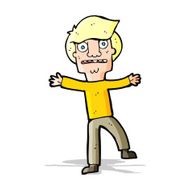 cartoon boy panicking N14