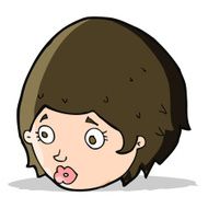Cartoon Girl With Concerned Expression N5