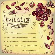 Hand written frame with colorful doodling elements