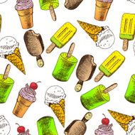 Doodle Ice cream seamless background