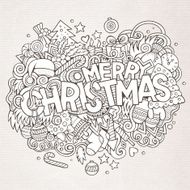 Merry Christmas hand lettering and doodles elements background