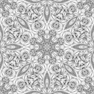 Vector Seamless Monochrome Ornate Pattern N41