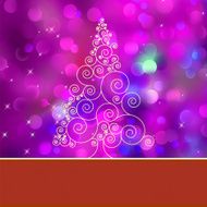 Christmas tree card with tree EPS 8
