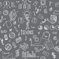 Business doodles seamless pattern vector illustration N3