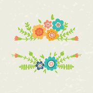 set of two decorative floral composition