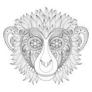 Vector Ornate Monkey Head N5