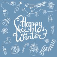 winter associations doodles and lettering