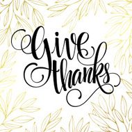 Thanksgiving - gold glittering lettering design Vector illustration N4