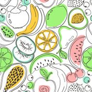 Doodle colorful fruit seamless pattern