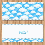 Clouds brochure template Cute flyer design