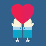 Hand and heart vector illustration