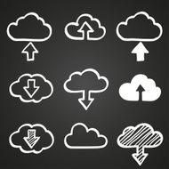 Hand draw doodle cloud shapes collection Icons for computing web N2