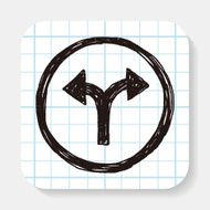 Fork sign doodle N12