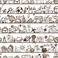 School hand drawn pattern for your design