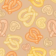 Love knots or pretzels seamless pattern
