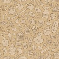 Hand drawn Bakery Seamless Pattern
