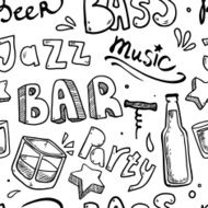 Hand drawn music and bar pattern